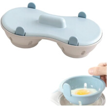 Microwave Egg Cooker Steamer Poacher Blue Double Row