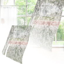 75cm Wide by 200cm Long French Lace Window Panel Sheer Curtain with Elegant Through Bar Design for Timeless Interior