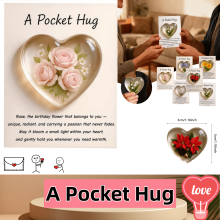 Lommekrammekort med hjerte og miniblomst 1 stk.