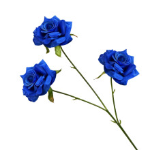 Artificial Rose Bouquet, Realistic Fake Roses for Wedding Valentine'S Day, Home Table Decoration Centerpiece in Vase Dark Blue