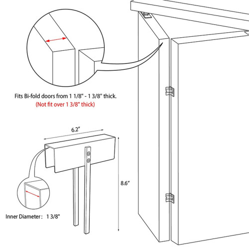 Metal Portable Door Lock for Double Doors White 2
