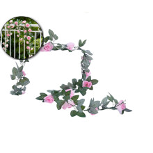 Guirnalda de rosas artificiales de seda de 3 m