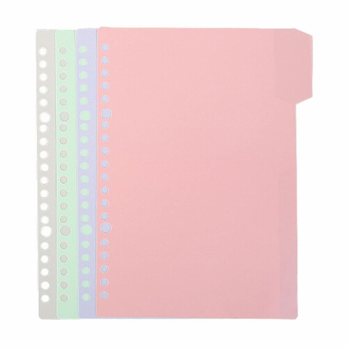 A5 Binder Dividers with Write-On Tabs, 4-Pc Set, 4 Colors, Compatible with 3-Ring Binders 1