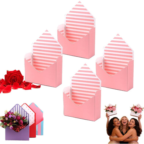 Valentinsbriefumschlag-Box mit romantischem Blumendesign, 8 Stück, dick
