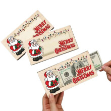 Snowman wooden Christmas money ornament envelope 2026