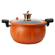 Pumpkin-Shaped Dutch Oven Nonstick Stovetop Pot with Two