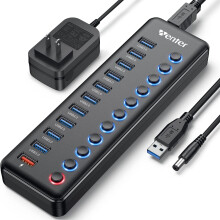 11-portový USB 3.0 Hub s inteligentným nabíjaním a LED prepínačmi