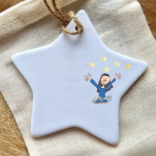 Star-Shaped Valentine's Gift Tag in Blue with Hemp Rope – Compatible with DIY, Wedding, Anniversary & Party Use