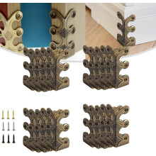 Skiffers Baseboard Corner Protectors, 1.88x1.18in, Vintage Heavy Duty Metal Guards (Antique Gold/Silver/Black/Bronze), Compatible with Standard