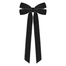 12Pcs Black Velvet Ribbon Bows (5"x10") for Christmas Tree, Wreath, Door – Holiday Decor