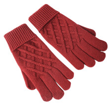 Dames wollen gebreide touchscreen handschoenen, warm voor de winter