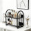 Étagère de rangement de bureau noire à 2 niveaux. 4