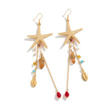 (7) Glossy Sea Star Dangle Earrings for Party & Show