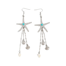 (20pcs blue) Glossy Sea Star Dangle Earrings for Party & Show