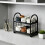 Étagère de rangement de bureau noire à 2 niveaux. 5