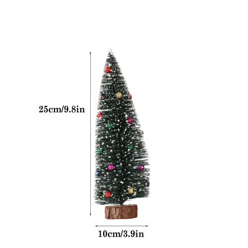 Flocked Beaded Mini Christmas Tree Desktop Decoration 1