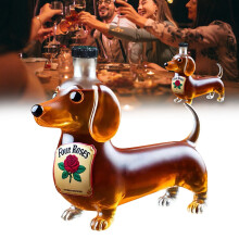 Funny Dachshund-Shaped Whiskey Decanter Glass Bottle – Home Bar Decor & Unique Gift for Dog Lovers (1PC, 6"x3"x6")