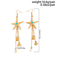 (17) Glossy Sea Star Dangle Earrings for Party & Show