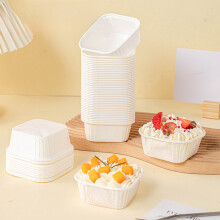 under $5 50 Pcs Mini Square Baking Cups, Paper Mini Cake Pans,Disposable Ramekins Cake Pans,Dessert Cups Cupcake Pans for Wedding Birthday Party
