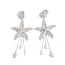 (12) Glossy Sea Star Drop Earrings for Party & Show