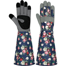 Long Gardening Gloves for Women Thorn Proof Leather Garden Gloves Breathable Working Gloves for Women Yard Outdoor
