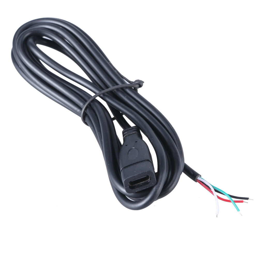 Usb Data Cable Usb Female Connector To 4Pin Solderable Power Cord Extension Wire Line 5V3a Charging Black 9399596624334