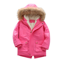 Girls Jacket,Kids Quilted Puffer Lined Jacket Thick Winter Coat Hooded Waterproof Parka Outerwear Warm,Toddler Jacket,4-5 Years,Z01 Hot Pink