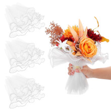 White Flower Wrap Mesh for Bouquet Packaging and Florist Supplies with Romantic Charm