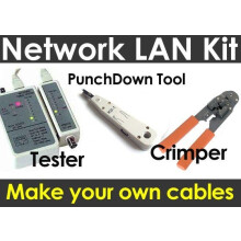 LAN Cable Tool Kit Crimper + Punch Down + Tester for RJ45/Ethernet