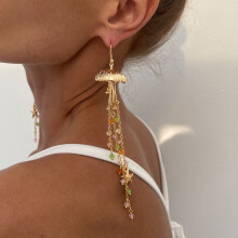(8) Glossy Sea Star Dangle Earrings for Party & Show