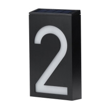 Solar Powered House Number Light, Waterproof LED Digital Address Sign for Outdoor Wall/Gate/Mailbox, Auto On/Off, Bright Illumination, Easy