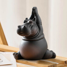Yoga Hippo Resin Figurine Desktop Decor 1 Piece