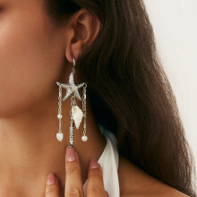 (16) Glossy Sea Star Dangle Earrings for Party & Show