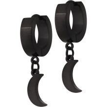 Zwarte halvemaanvormige oorbellen voor dames in grunge punk gothic stijl.