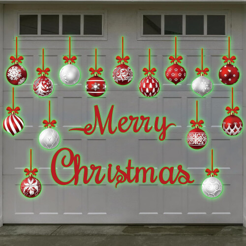 Aimants de porte de garage phosphorescents pour Noël (36 pièces)