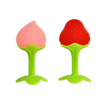2pcs Baby Teething Toys (0-18m), Food-Grade Silicone, BPA-Free, Hand & Chew Toys, Pink+Red – Compatible with Infant Sucking Needs