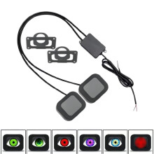 Waterproof Dynamic Devil Eyes for Motorcycle, Remote Control & 6 Patterns, LED Lights Compatible with Motorcycles, Locomotives, Tricycles, EVs