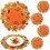 Sets de table d'automne, motif feuilles d'érable brodées (6 pièces) 1