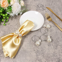 Ronds de serviette en perles élégants (25 pièces)
