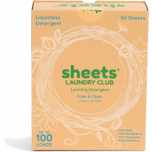Foi de detergent de rufe fără parfum, 50 de foi