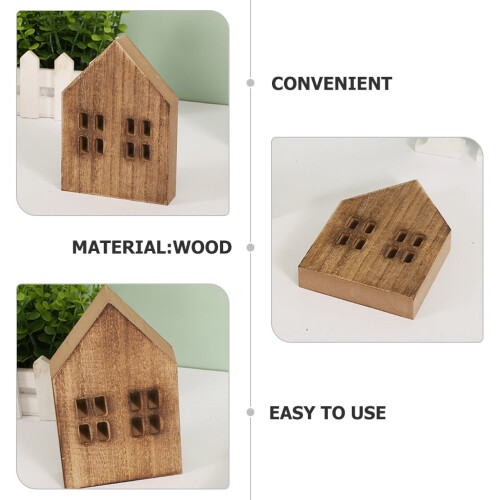 Light Brown Wooden Decorative House for Desktop 1
