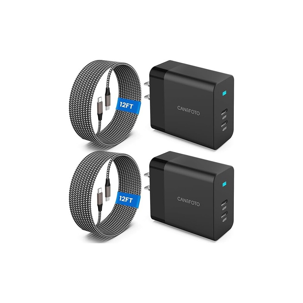 Zc2port 45W Usb-C Fast Charger (2-Pack) W/ 212Ft Cables, Compatible With Samsung Galaxy S24 Ultra/S23/S22/S20/Note10+/Tab S9 9399596142210
