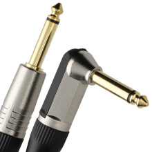 GOLD Right Angle MONO Jack 6.35mm Guitar/Amp LOW NOISE Cable Lead 6m