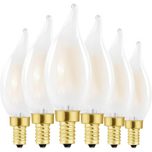 Ampoule E12 candélabre 6W 4000K dépolie à intensité variable, lot de 6