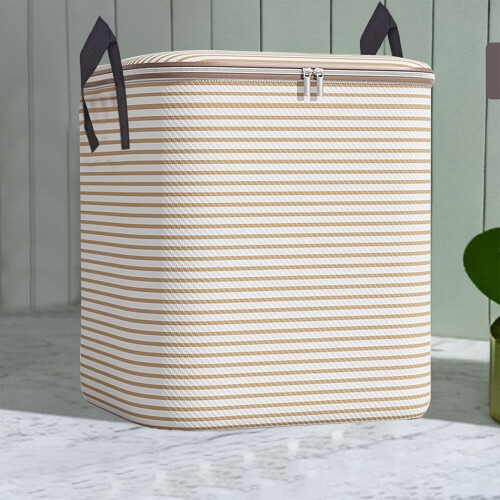 Sacs de rangement pour couettes 37 gallons, double fermeture éclair, beige