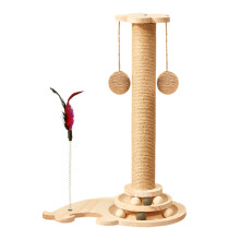 Cat Post Scratcher Funny Cat Teaser Toys Multifunctional Pet Teaser Toy for Physical Exercise 4-in-1 Kitten Scratcher Post very well