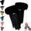 Damen-Winterhandschuhe mit Bündchen aus Plüsch-Kunstpelz, schwarz 1