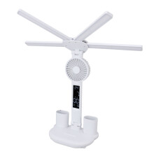 LED-Schreibtischlampe mit Ventilator 7 W Stifthalter Vierköpfig