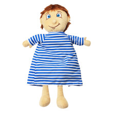Soft striped rag doll plush girl 14 inch