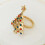 Rhinestone Napkin Ring Golden Alloy4pcs 2